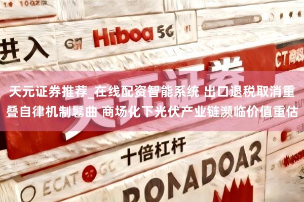 天元证券推荐_在线配资智能系统 出口退税取消重叠自律机制鬈曲 商场化下光伏产业链濒临价值重估